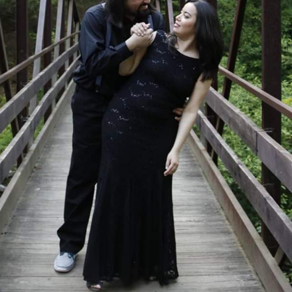 Beautiful black gown with sequins